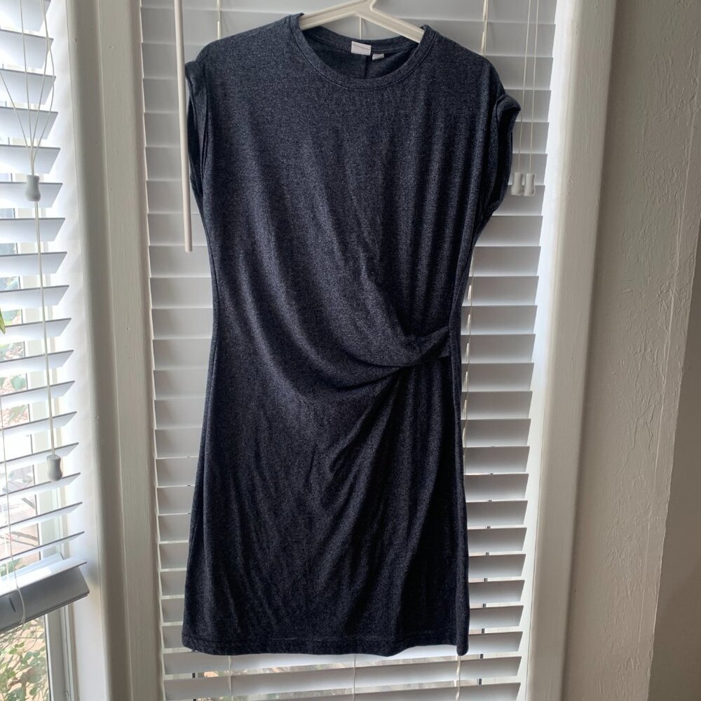 Gap side ruching short dress, dark blue chambray color